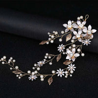 Esmeralda Traditional Hair Accessory – Elegant Crystal & Pearl Headband-Gold-State of Style