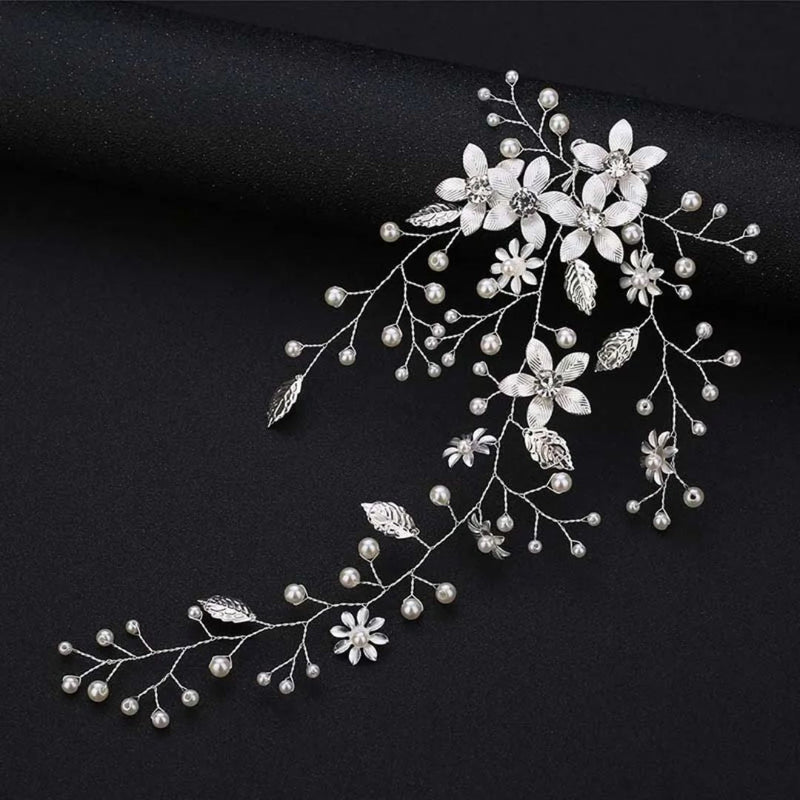 Esmeralda Traditional Hair Accessory – Elegant Crystal & Pearl Headband-Gold-State of Style