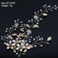 Esmeralda Traditional Hair Accessory – Elegant Crystal & Pearl Headband-Gold-State of Style
