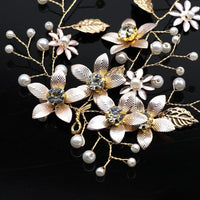 Esmeralda Traditional Hair Accessory – Elegant Crystal & Pearl Headband-Gold-State of Style