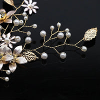 Esmeralda Traditional Hair Accessory – Elegant Crystal & Pearl Headband-Gold-State of Style