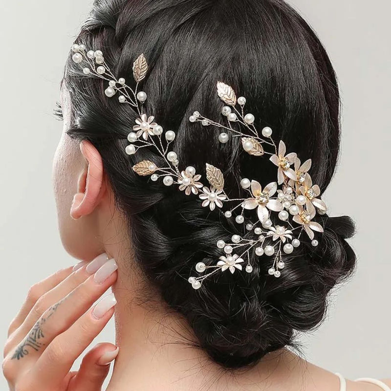 Esmeralda Traditional Hair Accessory – Elegant Crystal & Pearl Headband-Silver-State of Style