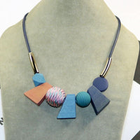 Ethnic Geometric Wooden Bead Necklace-BLACK-State of Style