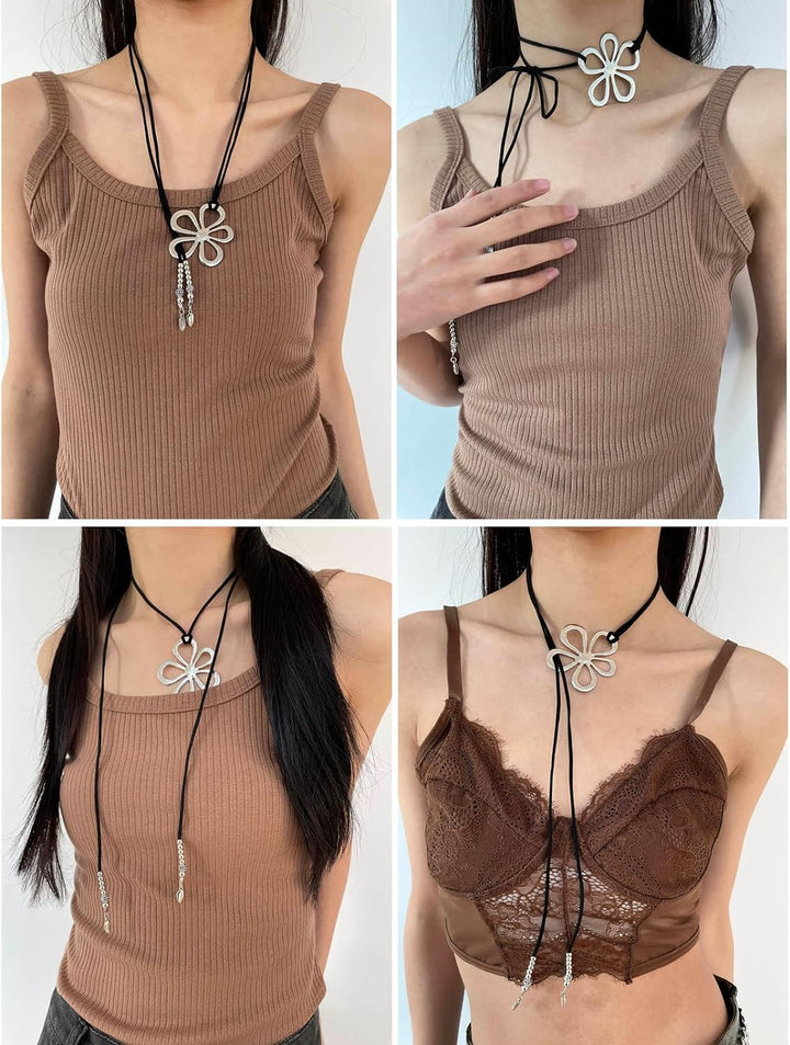 Ethnic Style Flower Necklace | Bohemian Floral Pendant-State of Style