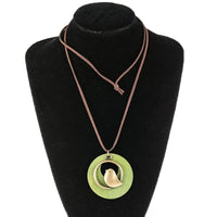 Ethnic Wooden Bird Necklace | Unique Design-GREEN-State of Style
