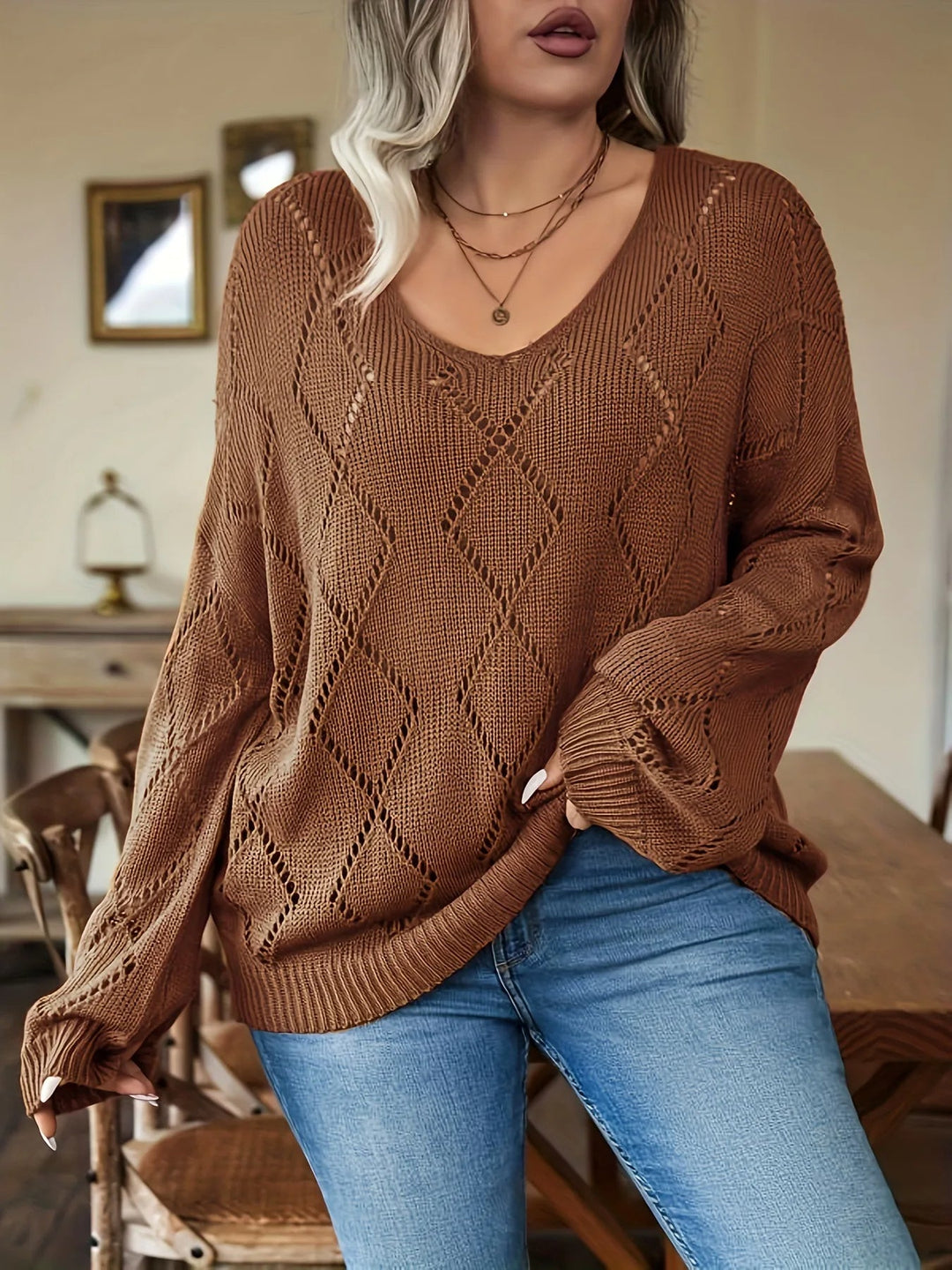 Euro Chic Cosy Knit Jumper-Khaki Yellow-XL-State of Style