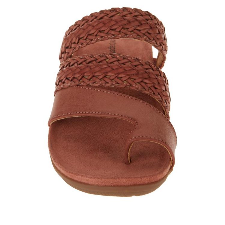 Eva - Orthopedische Gevlochten Cognac Slippers-Koffie-35-State of Style