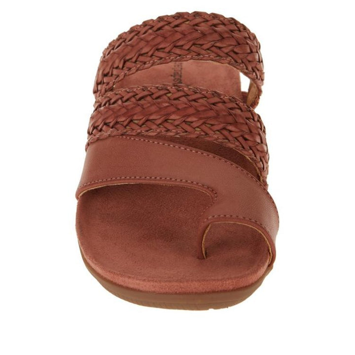 Eva - Orthopedische Gevlochten Cognac Slippers-Koffie-35-State of Style