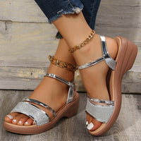 Eva - Orthopedische Glanzende Gouden Sandalen-Gouden-34-State of Style