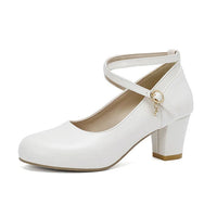 Eva - Orthopedische Klassieke Zwarte Pumps-Wit-34-State of Style