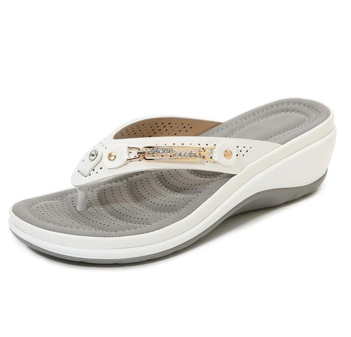 Eva - Orthopedische Witte Elegante Slippers-Wit-33-State of Style