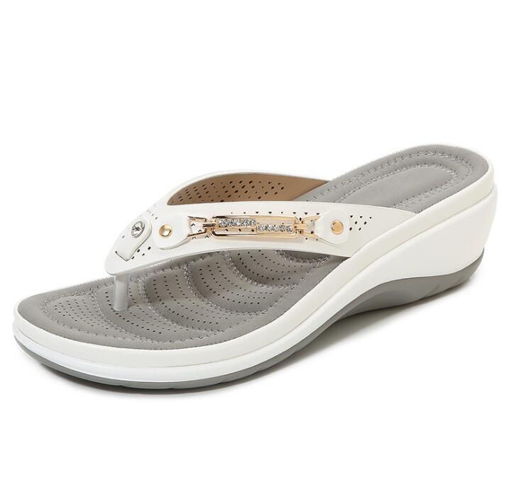 Eva - Orthopedische Witte Elegante Slippers-Wit-33-State of Style