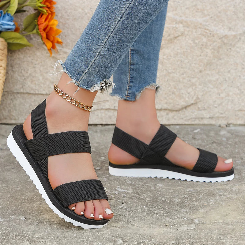 Eva - Orthopedische Zwarte Mode Sandalen-36-State of Style