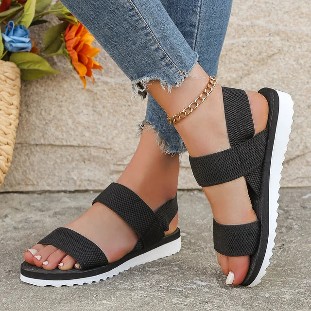 Eva - Orthopedische Zwarte Mode Sandalen-36-State of Style
