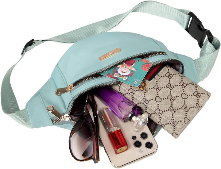 Lightweight Nylon Waist Pack with Adjustable Strap and Triple Pockets – 1+1 FREE