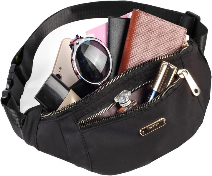 Lightweight Nylon Waist Pack with Adjustable Strap and Triple Pockets – 1+1 FREE