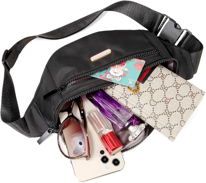 Lightweight Nylon Waist Pack with Adjustable Strap and Triple Pockets – 1+1 FREE