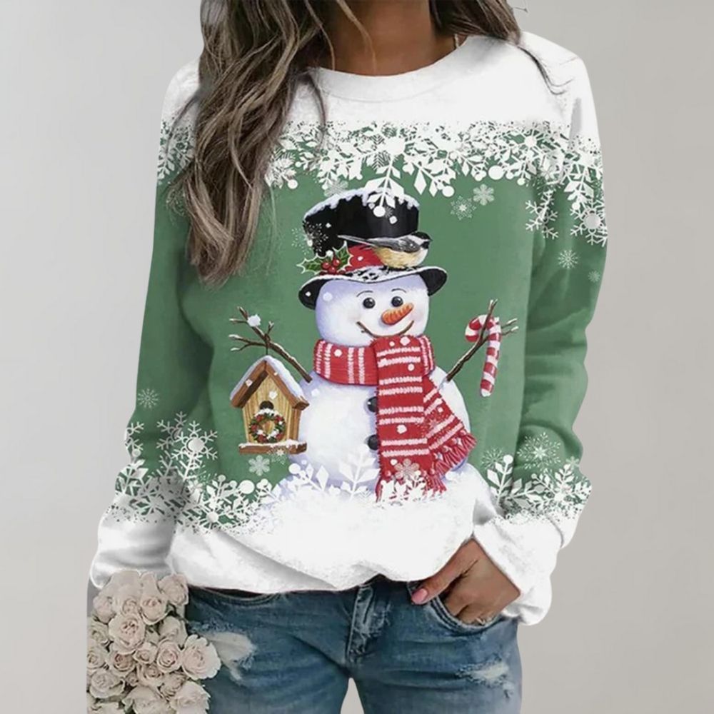 Eve - Warm Christmas Jumper for Women-Green-M-State of Style