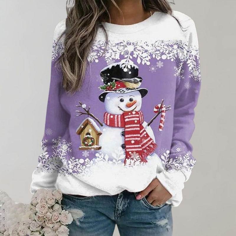 Eve - Warm Christmas Jumper for Women-Purple-M-State of Style