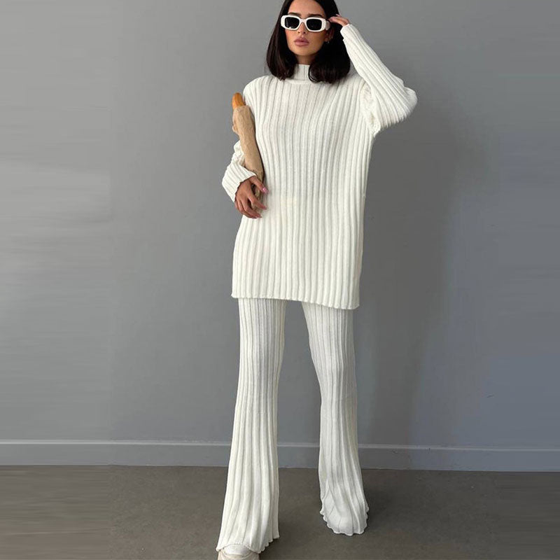 Evelyn Elegant and Casual Two-Piece Lounge Set-White-One-Size-State of Style