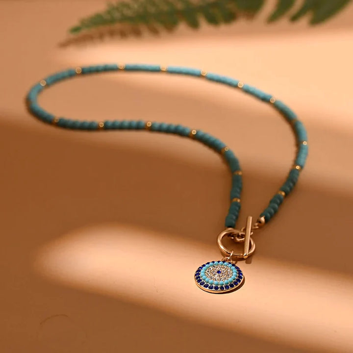 Evil Eye Pearl Choker Necklace | Protection and Style-BLUE 1-State of Style