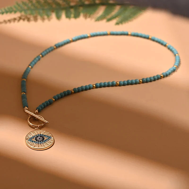Evil Eye Pearl Choker Necklace | Protection and Style-BLUE 6-State of Style