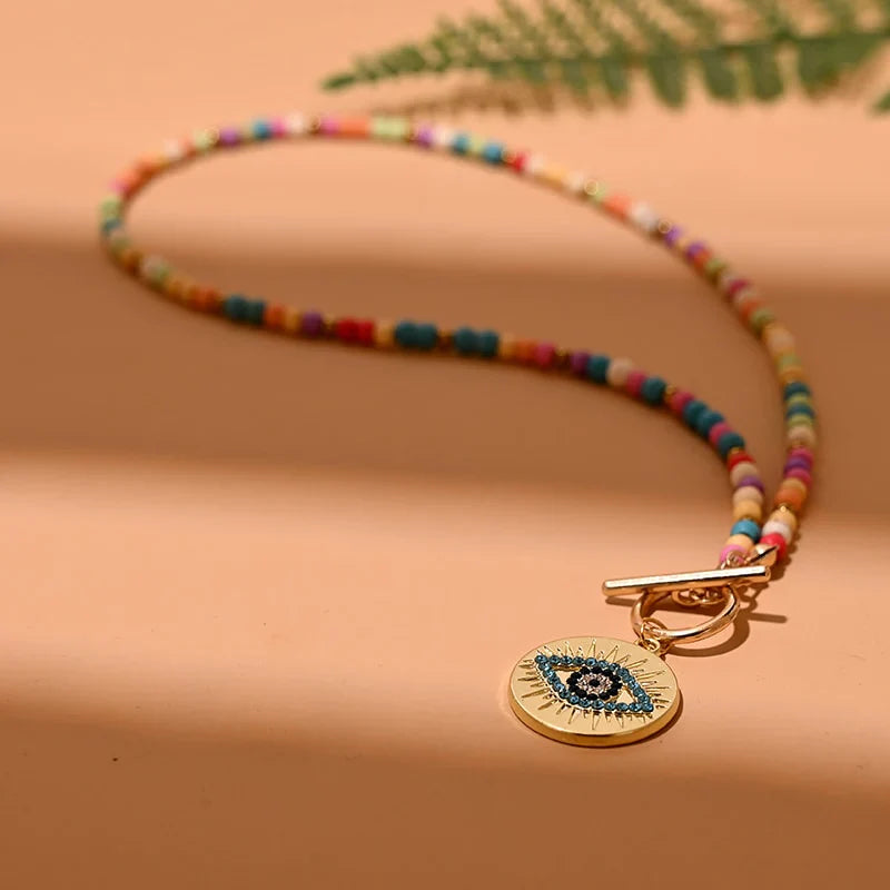 Evil Eye Pearl Choker Necklace | Protection and Style-MULTI-COLOR 1-State of Style