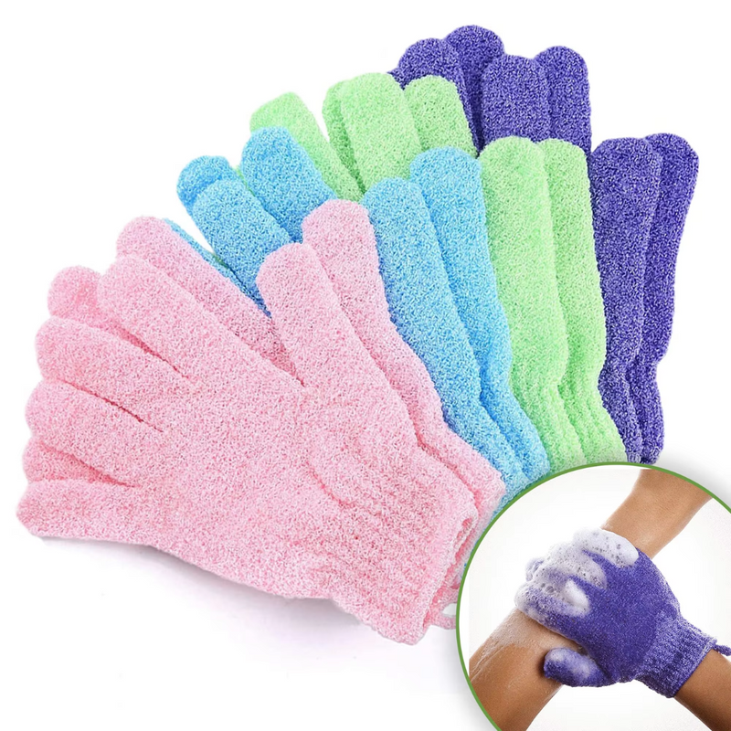 Exfoliating Bath Gloves - 2-Piece Set-Purple-State of Style