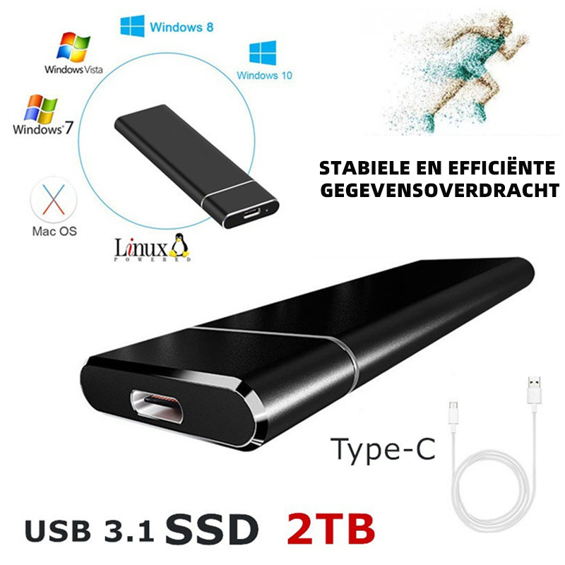 External Hard Drive with Ultra-Fast Performance - SpeedVault-1TB-Black-State of Style