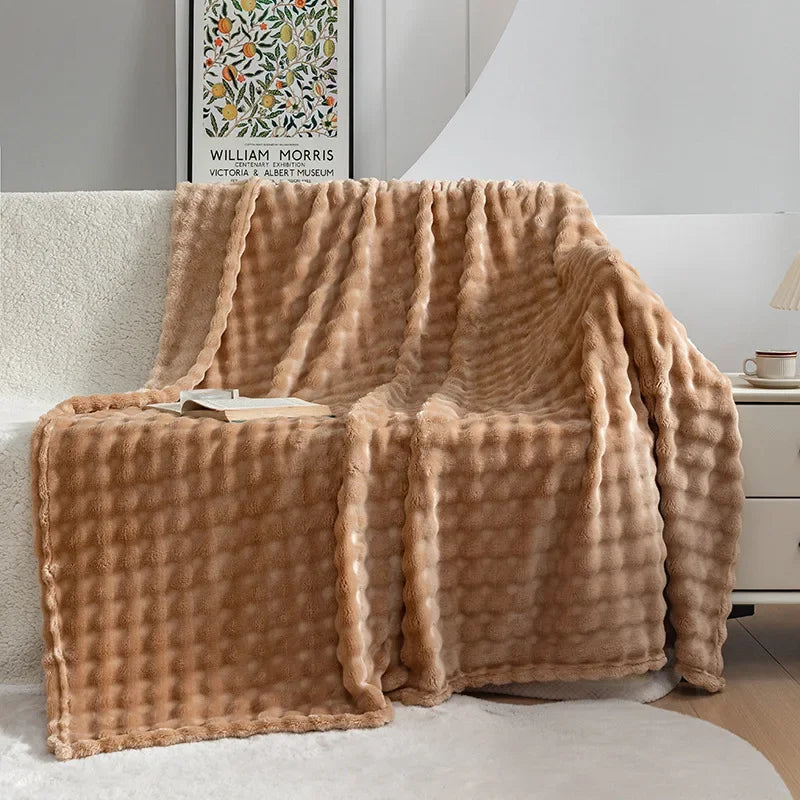Extra Soft Flannel Blanket - PlushBubble-Beige-70x100cm-State of Style