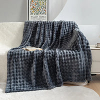 Extra Soft Flannel Blanket - PlushBubble-Dark Grey-70x100cm-State of Style
