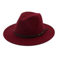 Ezekiel Traditional Hat – Vintage Wide Brim Felt Jazz Hat-Burgundy-State of Style