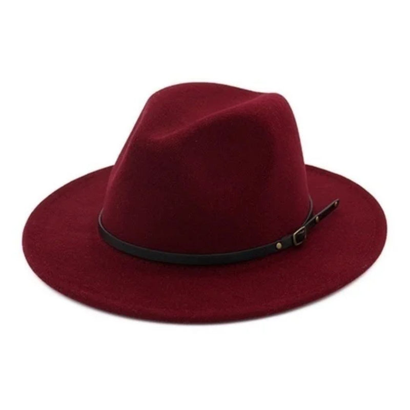 Ezekiel Traditional Hat – Vintage Wide Brim Felt Jazz Hat-Burgundy-State of Style
