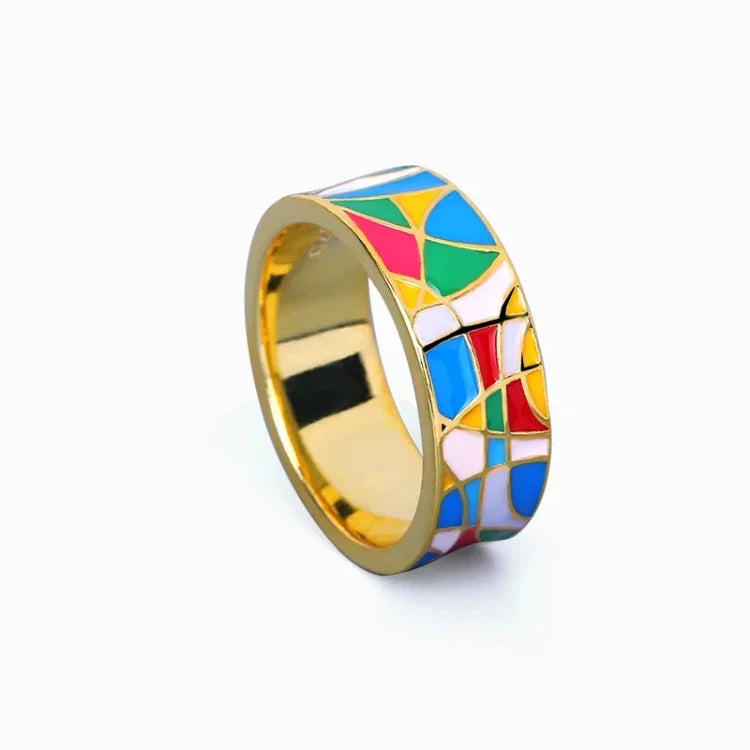 Classic Enamel Zirconia Ring – Nadia