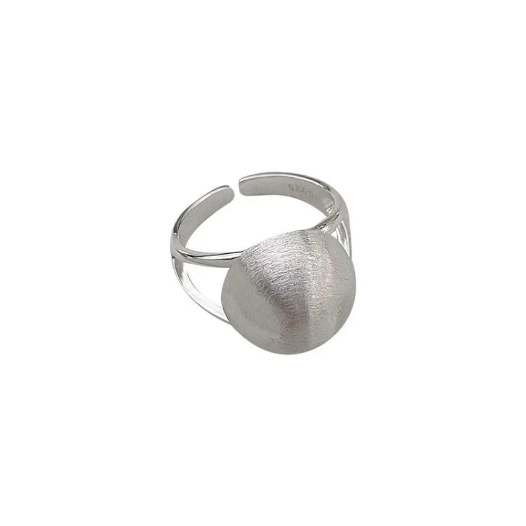 Brushed Silver Half Dome Ring – Lucienne