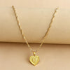 Gold Initial Heart Pendant Necklace - Amara