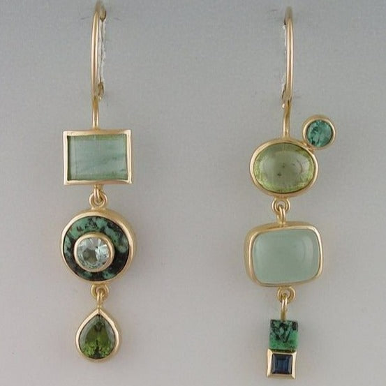 Classic Vintage Green Earrings - Elara