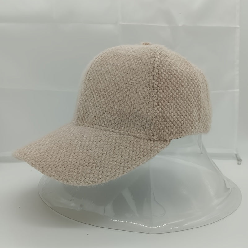 Warm women's baseball cap with faux fur for autumn & winter - Lorena