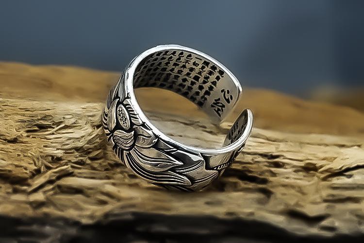 Lotus Sutra Silver Ring | Elegant Floral Jewellery