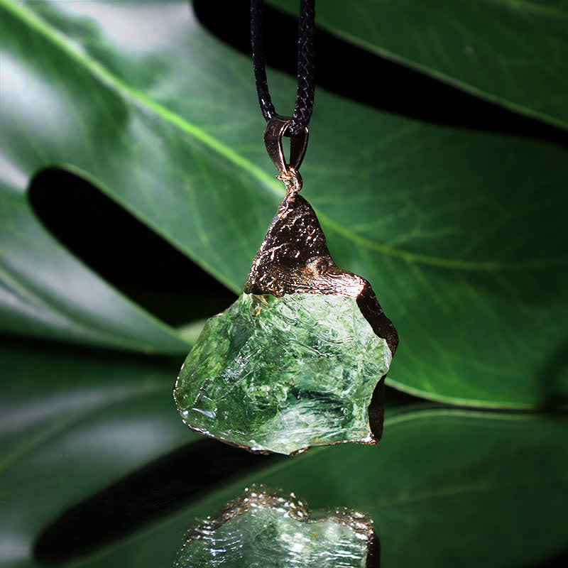 Fine Natural Moldavite Necklace - Lyra