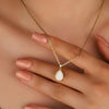 18K Natural Opal Drop Pendant Necklace - Eloise