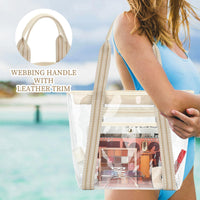 Buy 1, Get 1 FREE – Extra Large Clear Mesh Beach Tote with 8 Pockets – ClearWave