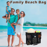 Buy 1, Get 1 FREE – Extra Large Clear Mesh Beach Tote with 8 Pockets – ClearWave