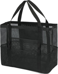 Buy 1, Get 1 FREE – Extra Large Clear Mesh Beach Tote with 8 Pockets – ClearWave