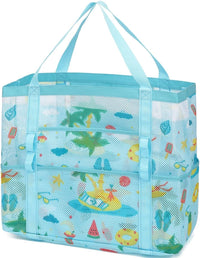 Buy 1, Get 1 FREE – Extra Large Clear Mesh Beach Tote with 8 Pockets – ClearWave