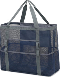 Buy 1, Get 1 FREE – Extra Large Clear Mesh Beach Tote with 8 Pockets – ClearWave