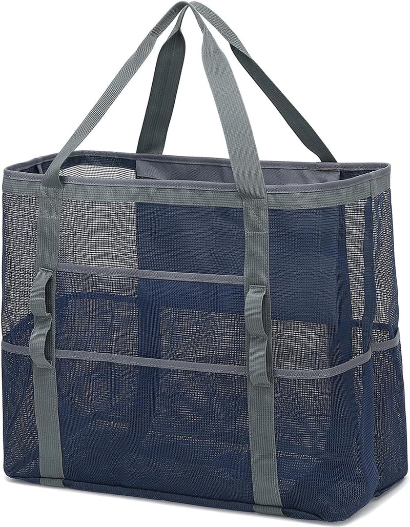 Buy 1, Get 1 FREE – Extra Large Clear Mesh Beach Tote with 8 Pockets – ClearWave