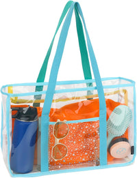 Buy 1, Get 1 FREE – Extra Large Clear Mesh Beach Tote with 8 Pockets – ClearWave