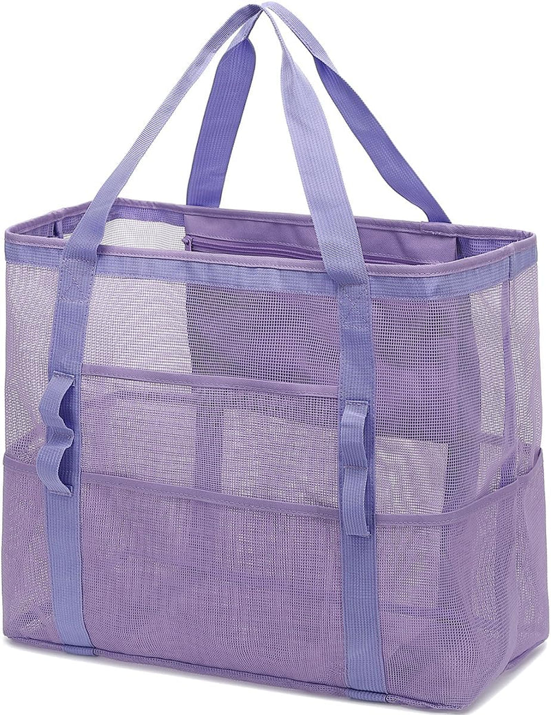 Buy 1, Get 1 FREE – Extra Large Clear Mesh Beach Tote with 8 Pockets – ClearWave