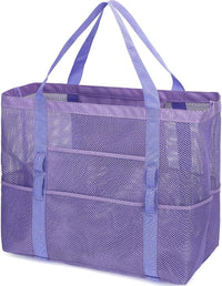 Buy 1, Get 1 FREE – Extra Large Clear Mesh Beach Tote with 8 Pockets – ClearWave